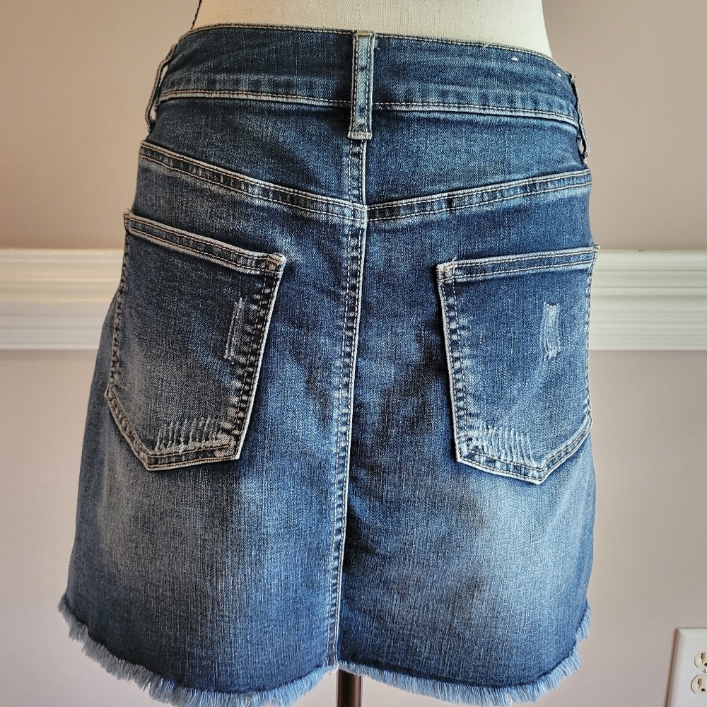 Altar'd State Blue Embellished A-line Mini Skirt - Picture 3 of 4